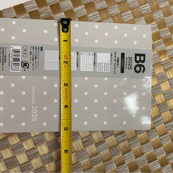 2025 Planner Notebook from Japan. Grey/White  Polka Dots. - Picture 6 of 7